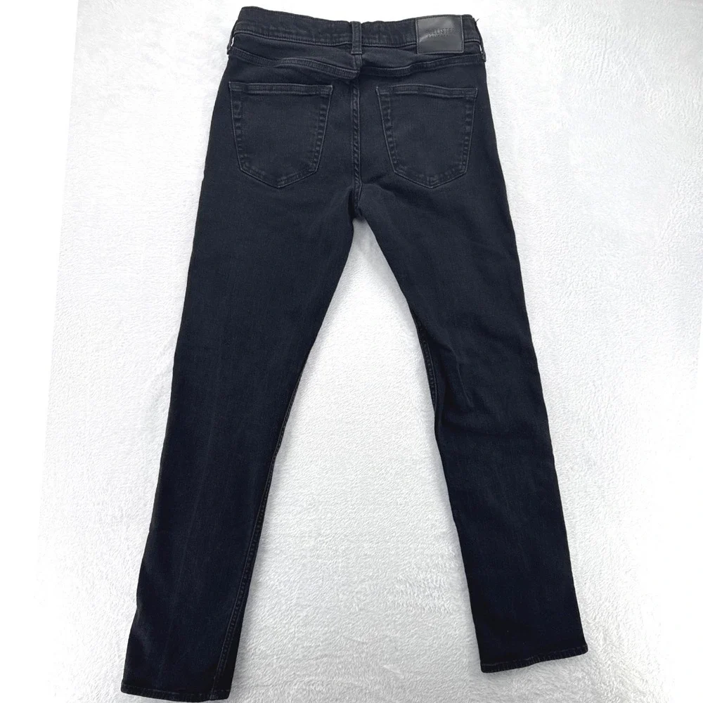Hollister Mens Slim Straight Jeans 30x34 Actual 30x31 Black Stretch Denim